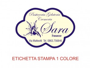 Etichette adesive per pasticcerie, bar, panetterie e gelaterie (mm 44x30)  (cod.36/I )